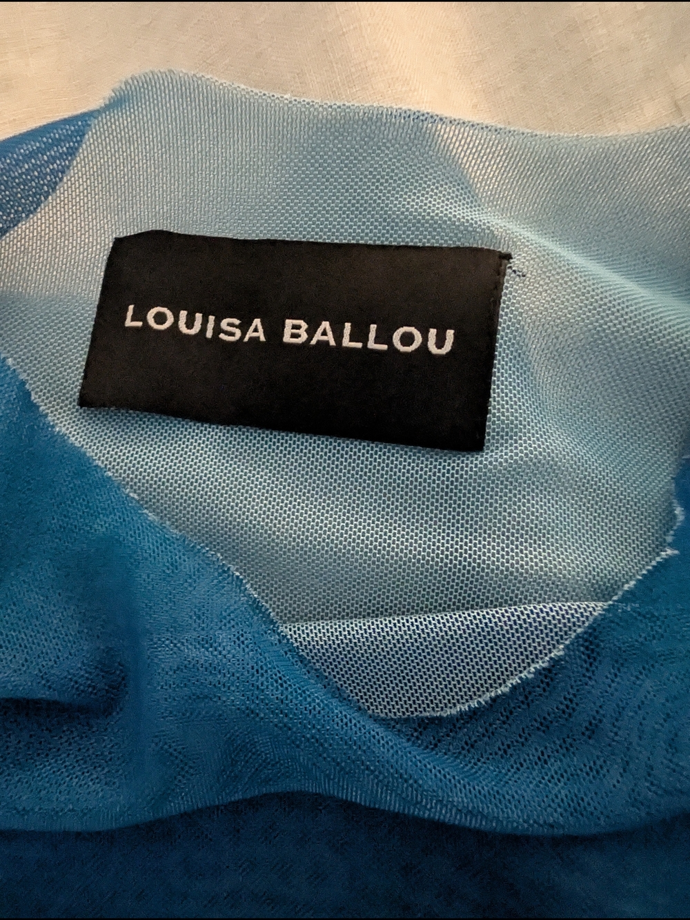 Louisa Ballou Painted Sunset Sheer Mesh Long Sleeve Top Small Euc — image 2 of 6